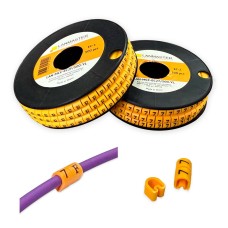 Клипса маркировочная на кабель диаметром 3.6–7.4 мм, символ "6", 500 шт., желтая LANMASTER LAN-MCC-EC26/500-YL